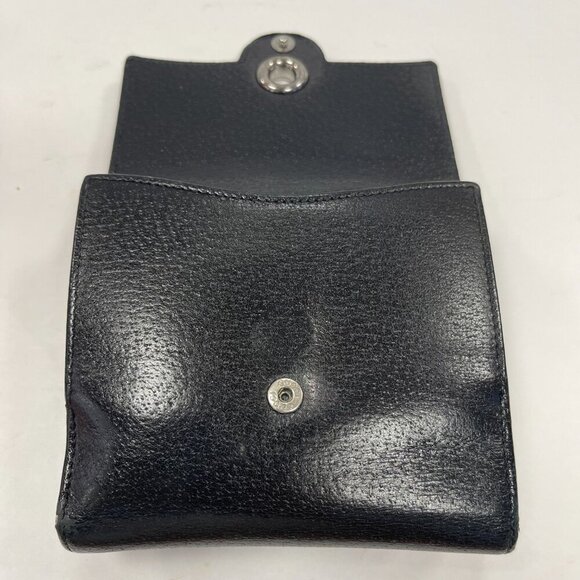 Gucci Eclipse Insignia Black Leather Compact Wallet - Preowmned - Picture 7 of 14